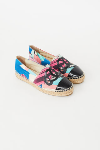 Chanel Pink & Multi CC Espadrille