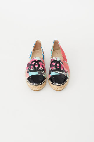 Chanel Pink & Multi CC Espadrille