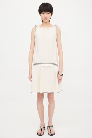 Chanel Piqué Sleeveless Cord Dress