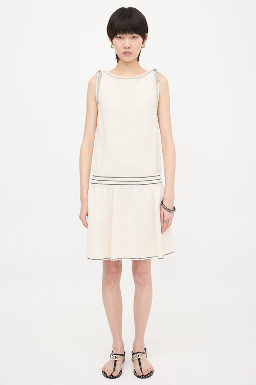 Chanel Piqué Sleeveless Cord Dress