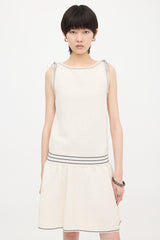 Chanel Piqué Sleeveless Cord Dress