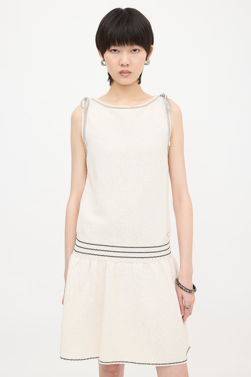 Chanel Piqué Sleeveless Cord Dress