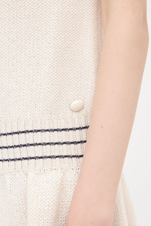 Chanel Piqué Sleeveless Cord Dress