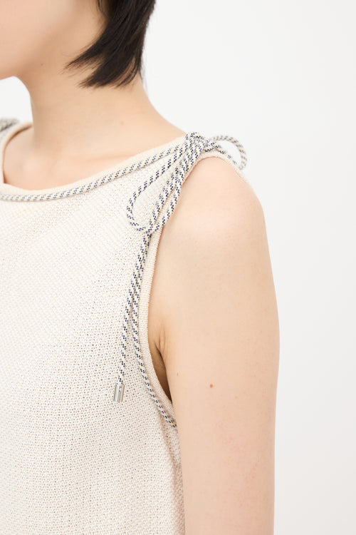 Chanel Piqué Sleeveless Cord Dress