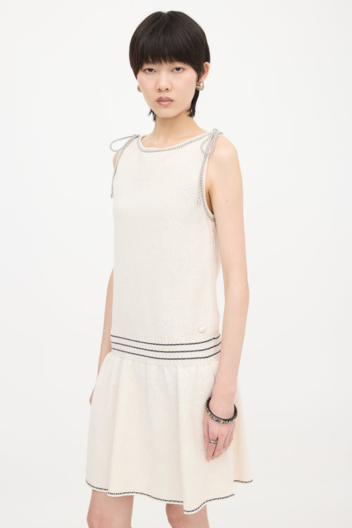 Chanel Piqué Sleeveless Cord Dress
