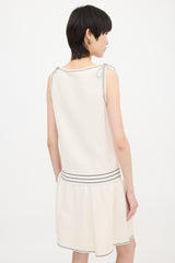 Chanel Piqué Sleeveless Cord Dress