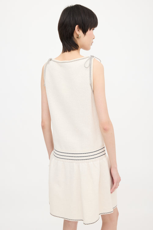 Chanel Piqué Sleeveless Cord Dress