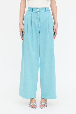 Chanel Pleated Wide Leg Jean