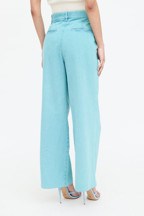 Chanel Pleated Wide Leg Jean