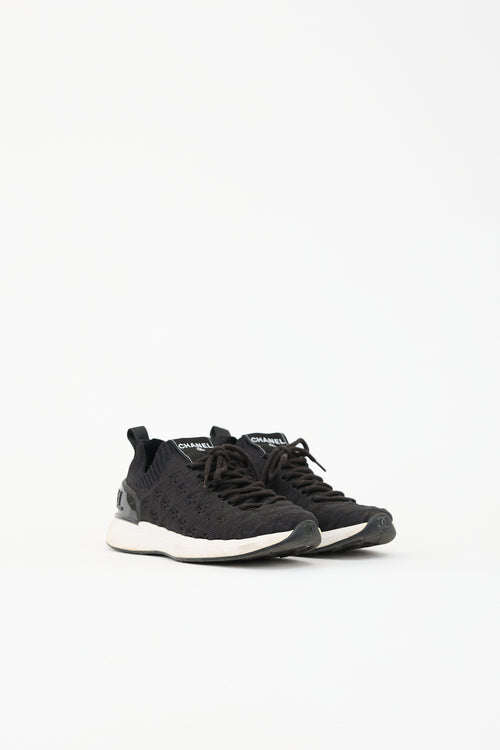 Chanel Pointelle Knit Sock Sneaker