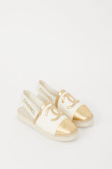 Chanel Pre-Fall 2019 Beige & Gold Leather CC Logo Mule