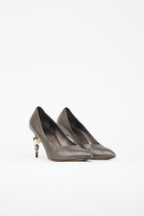 Chanel Pre-Fall 2016 Metallic Suede Pump