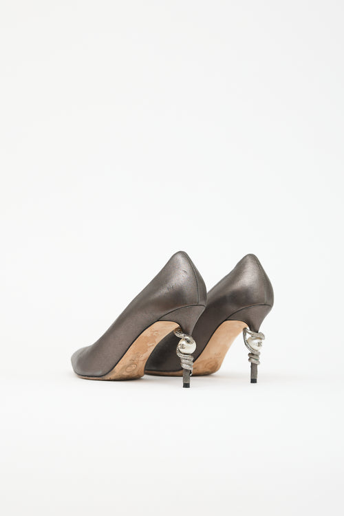 Chanel Pre-Fall 2016 Metallic Suede Pump