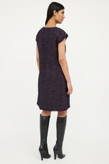 Chanel Spring Purple Multi Colour Short Sleeve Dress