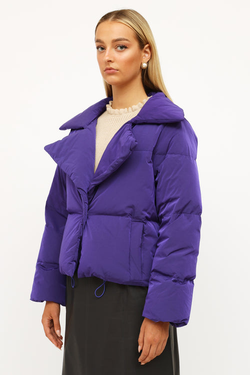 Chanel Oversized Purple Puffer Jacket