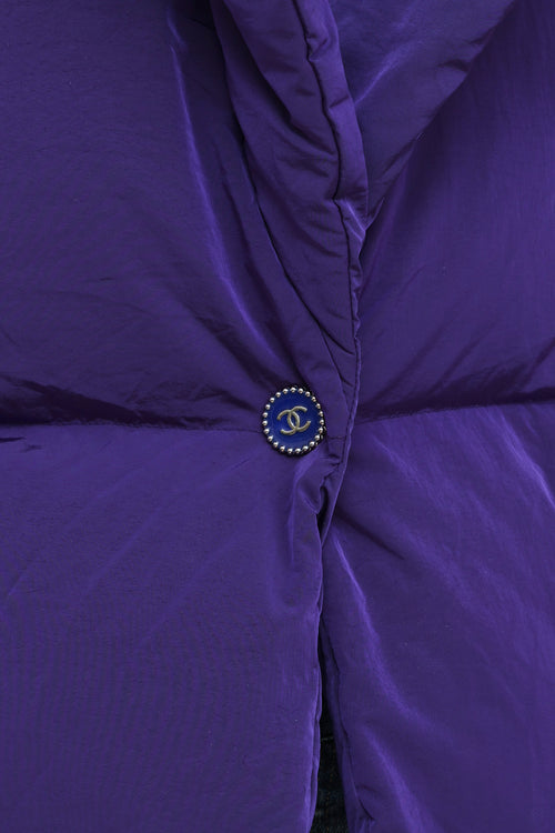 Chanel Oversized Purple Puffer Jacket
