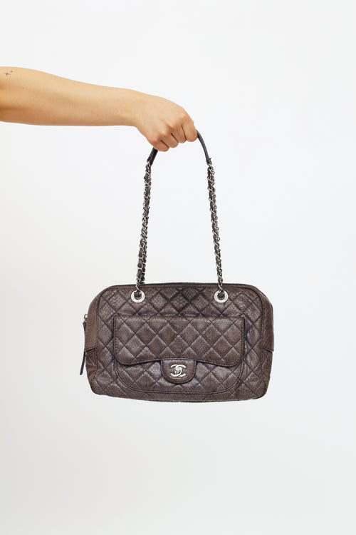 Chanel 2012 Purple Front Pocket Shoulder Bag