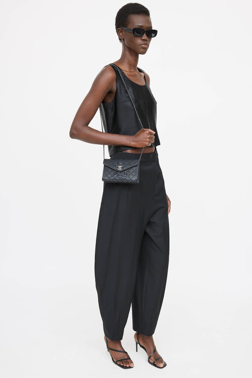 Chanel 2014 Embossed Leather Envelope Bag