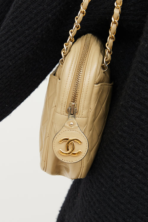 Chanel Beige Quilted Camera Bag
