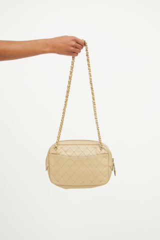 Chanel Beige Quilted Camera Bag