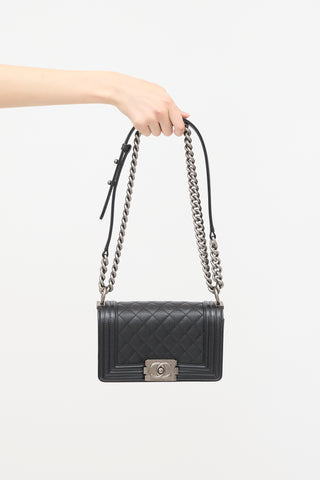 Chanel Quilted Caviar Leather Small Boy Bag