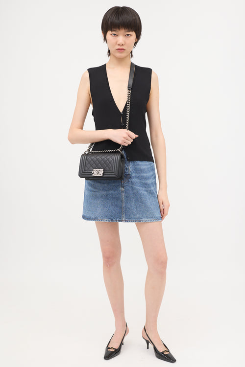 Chanel Quilted Caviar Leather Small Boy Bag