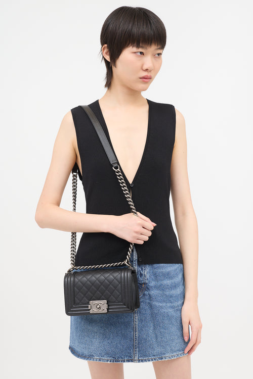 Chanel Quilted Caviar Leather Small Boy Bag