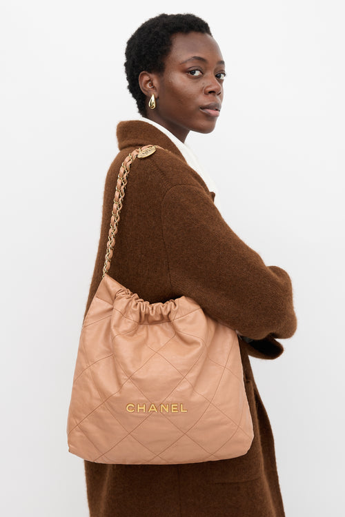 Chanel Quilted Leather 22 Shoulder Bag