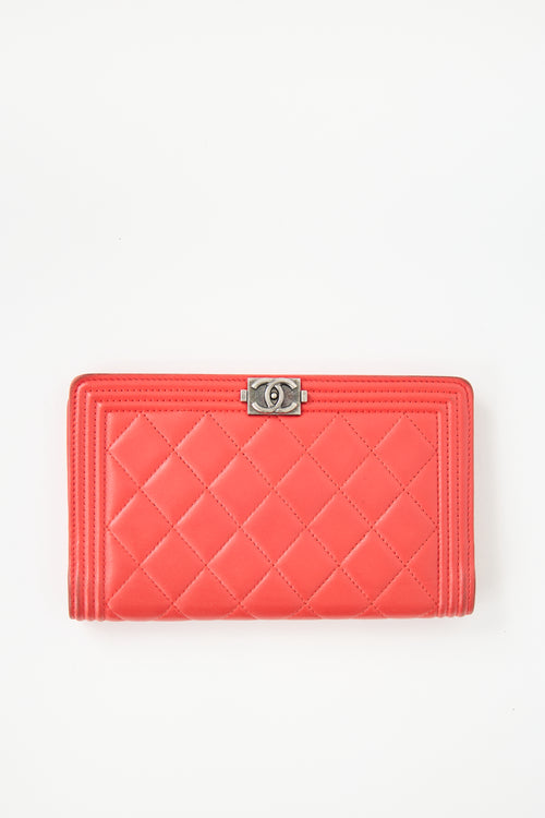 Chanel Quilted Leather Boy Yen Wallet