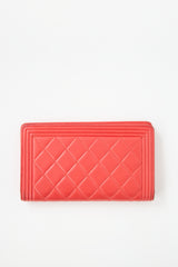 Chanel Quilted Leather Boy Yen Wallet
