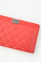 Chanel Quilted Leather Boy Yen Wallet