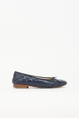 Chanel Quilted Leather CC Flat
