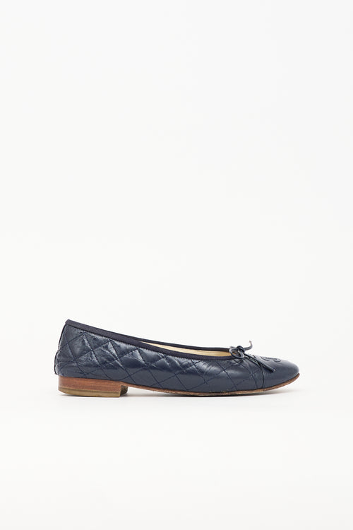 Chanel Quilted Leather CC Flat