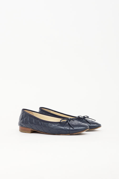 Chanel Quilted Leather CC Flat