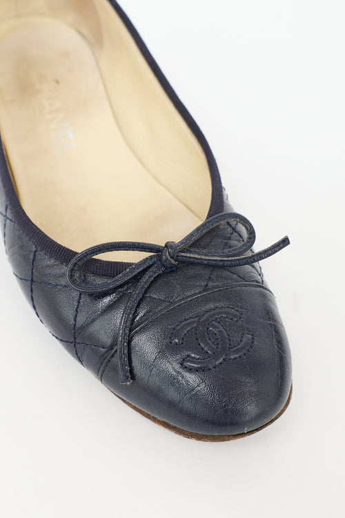 Chanel Quilted Leather CC Flat