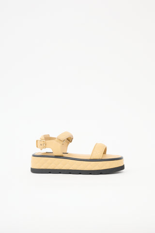 Chanel Quilted Leather CC Platform Sandal