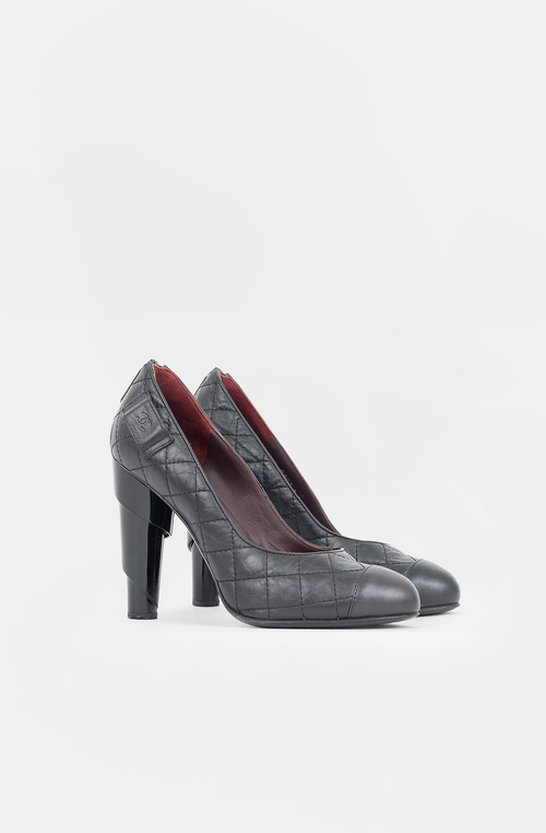 Chanel Quilted Leather CC Pump