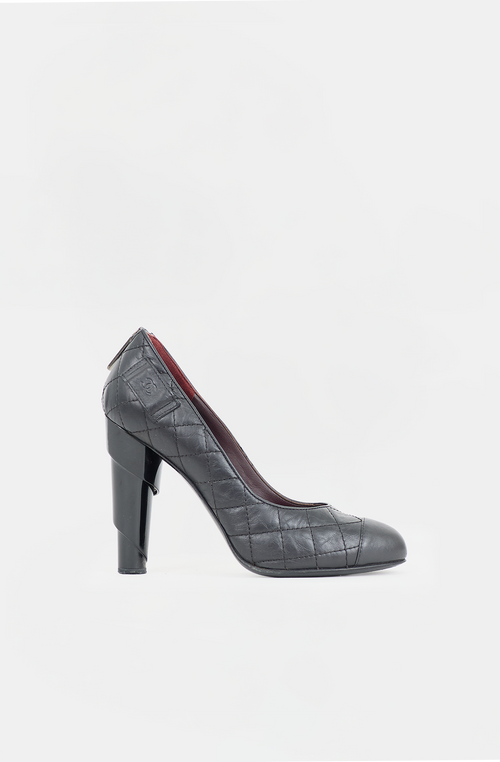 Chanel Quilted Leather CC Pump