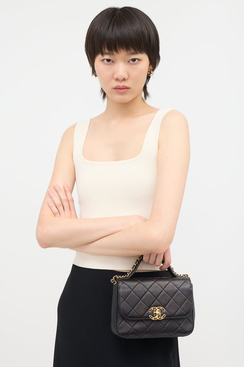 Chanel Quilted Leather Chain Infinity Bag