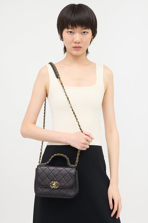 Chanel Quilted Leather Chain Infinity Bag