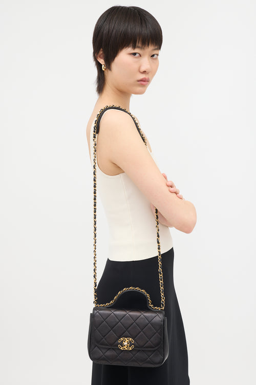 Chanel Quilted Leather Chain Infinity Bag