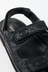 Chanel Quilted Leather Dad CC Sandal