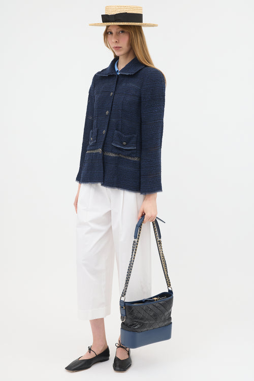 Chanel 2018 Black & Navy Medium Gabrielle Bag