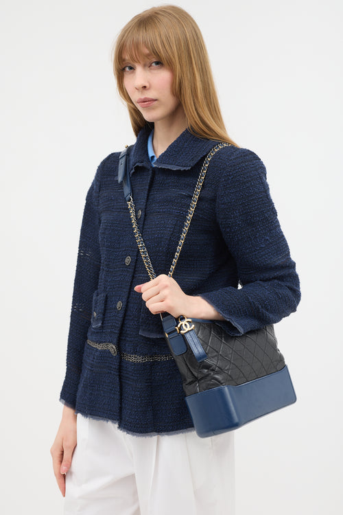 Chanel 2018 Black & Navy Medium Gabrielle Bag