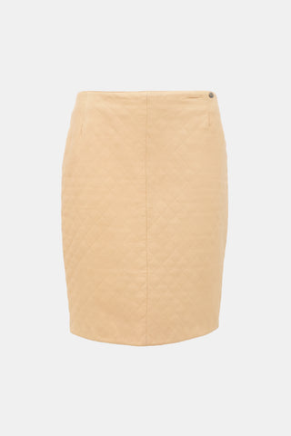 FW 2005 Quilted Leather Skirt