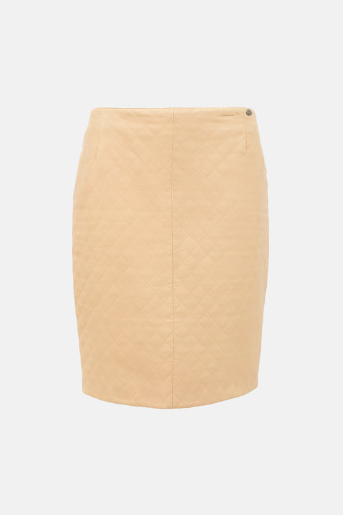 FW 2005 Quilted Leather Skirt