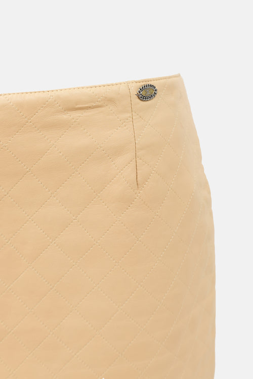 FW 2005 Quilted Leather Skirt