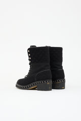 Chanel Quilted Chain Combat Boot