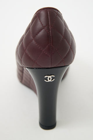 Chanel Quilted Leather CC Wedge
