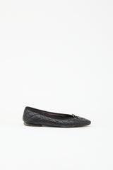 Chanel Quilted Leather CC Ballet Flat